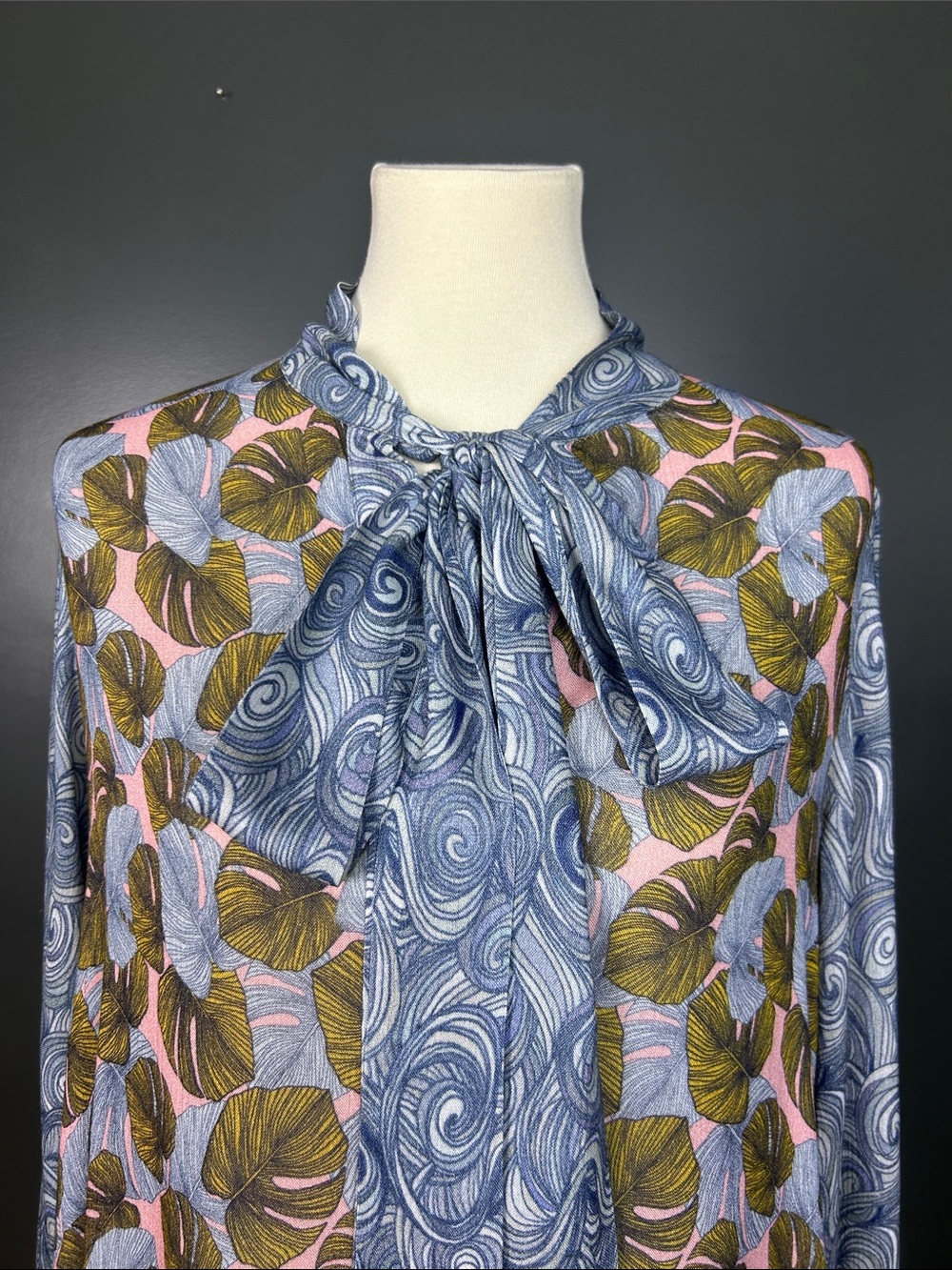 Bl-nk Anthropologie Mixed Print Tropical Paisley Ruffle Midi Dress S - Picture 2 of 11